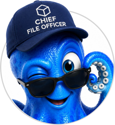 POOL octopus mascot — Chief File Officer