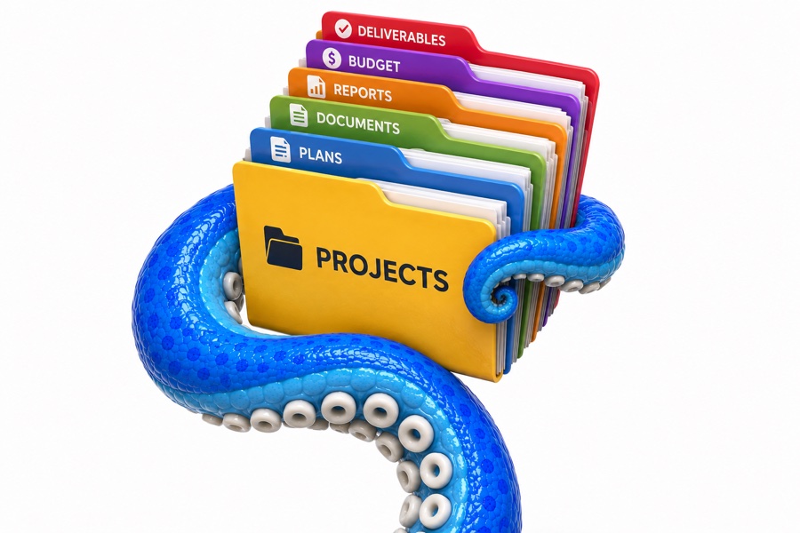 Tentacle holding organized project folders